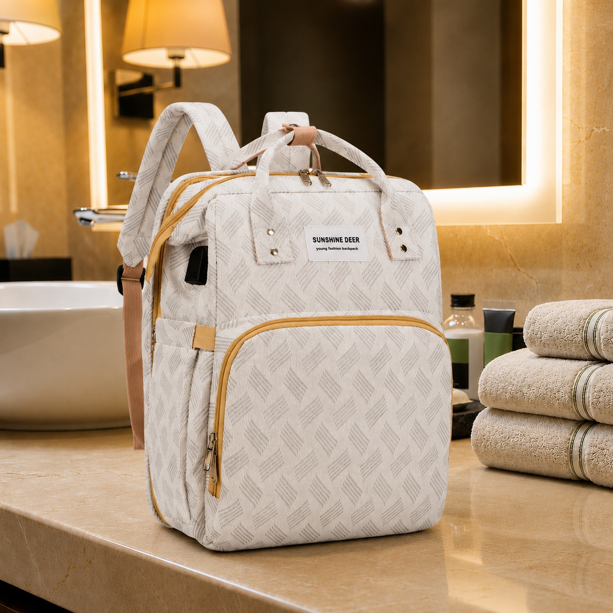 365MORA™ 3-in-1 Diaper Backpack with Portable Baby Bed