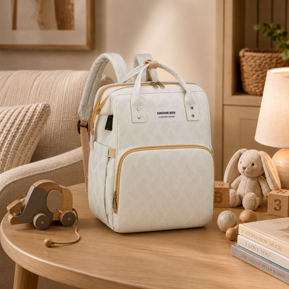 365MORA™ 3-in-1 Diaper Backpack with Portable Baby Bed