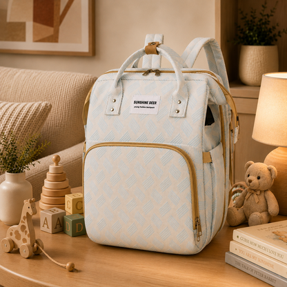 365MORA™ 3-in-1 Diaper Backpack with Portable Baby Bed