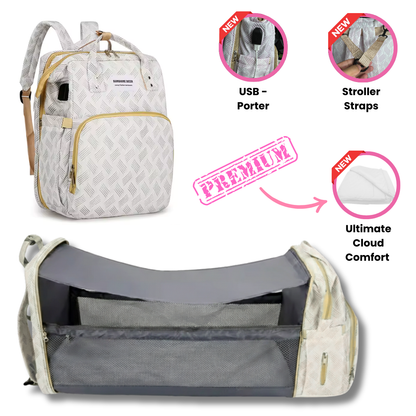 365MORA™ 3-in-1 Diaper Backpack with Portable Baby Bed