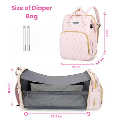 365MORA™ 3-in-1 Diaper Backpack with Portable Baby Bed
