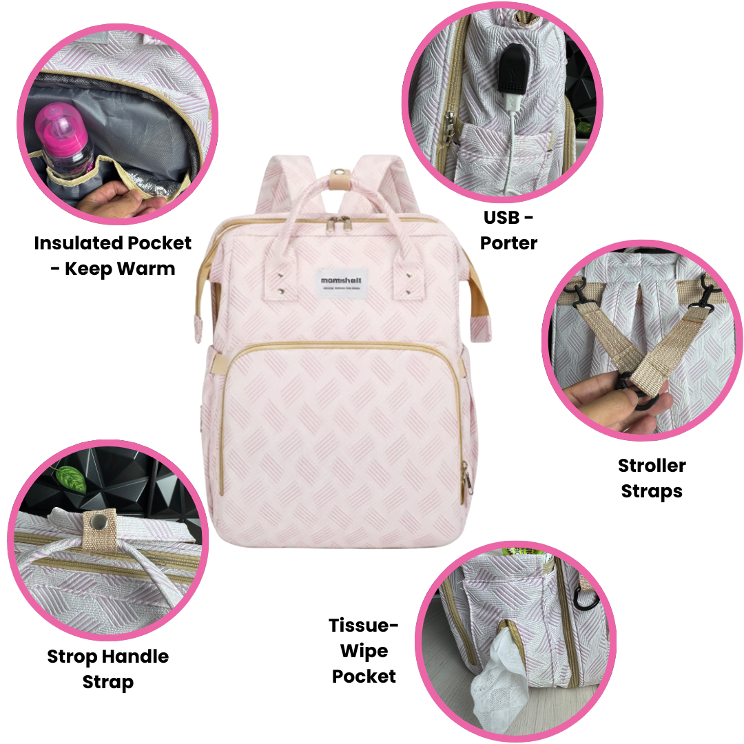 365MORA™ 3-in-1 Diaper Backpack with Portable Baby Bed